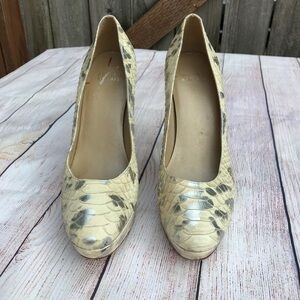 Stuart Weitzman Snake Skin Embossed Heels